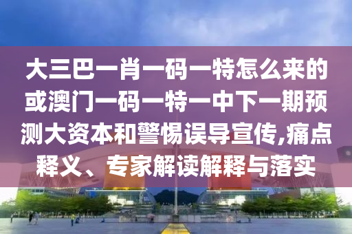 大三巴一肖一碼一特怎么來(lái)的或澳門(mén)一碼一特一中下一期預(yù)測(cè)大資本和警惕誤導(dǎo)宣傳,痛點(diǎn)釋義、專家解讀解釋與落實(shí)