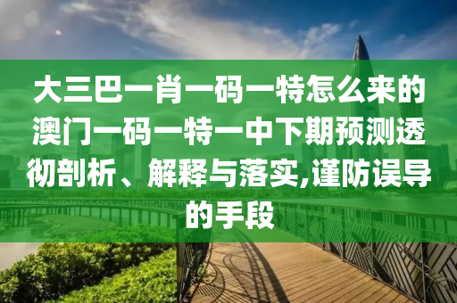 大三巴一肖一碼一特怎么來的澳門一碼一特一中下期預(yù)測透徹剖析、解釋與落實(shí),謹(jǐn)防誤導(dǎo)的手段